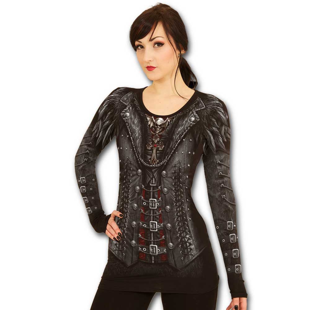 Spiral - GOTHESS WRAP Longsleeve top - Black